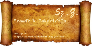 Szamák Zakariás névjegykártya